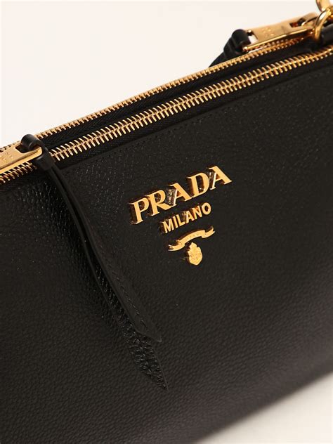 borsa di cuoio nera a tracolla prada|Borse PRADA da Donna .